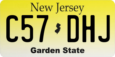 NJ license plate C57DHJ
