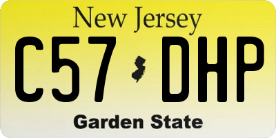 NJ license plate C57DHP