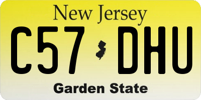NJ license plate C57DHU