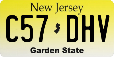 NJ license plate C57DHV