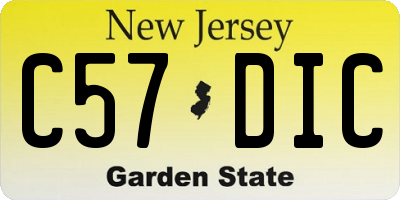 NJ license plate C57DIC
