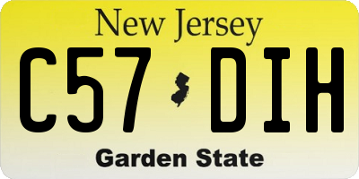 NJ license plate C57DIH