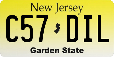 NJ license plate C57DIL