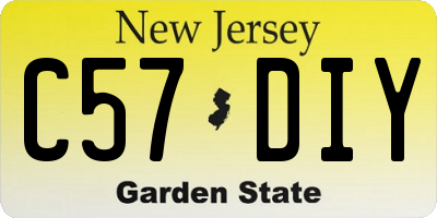 NJ license plate C57DIY