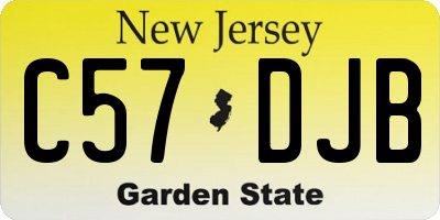 NJ license plate C57DJB