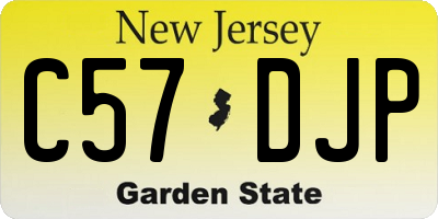NJ license plate C57DJP