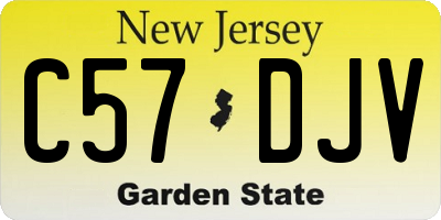 NJ license plate C57DJV