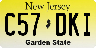 NJ license plate C57DKI
