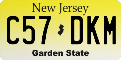 NJ license plate C57DKM