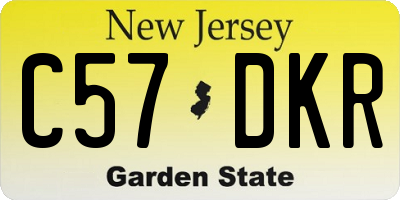 NJ license plate C57DKR