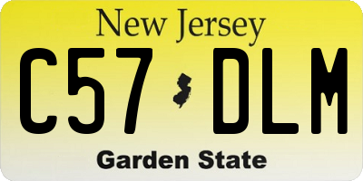NJ license plate C57DLM