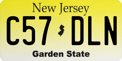 NJ license plate C57DLN