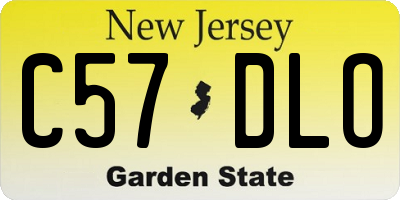 NJ license plate C57DLO