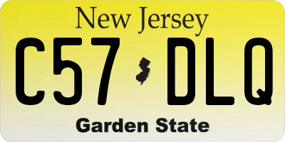 NJ license plate C57DLQ