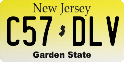 NJ license plate C57DLV
