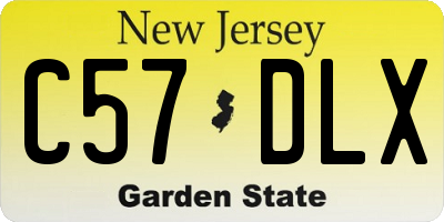 NJ license plate C57DLX