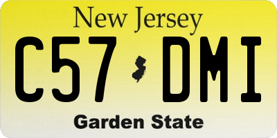 NJ license plate C57DMI