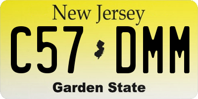 NJ license plate C57DMM