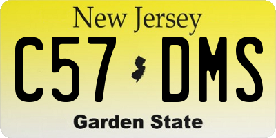 NJ license plate C57DMS