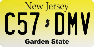 NJ license plate C57DMV