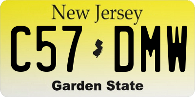 NJ license plate C57DMW