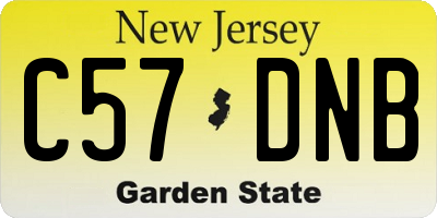 NJ license plate C57DNB