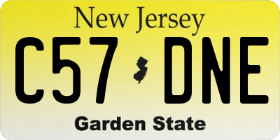 NJ license plate C57DNE