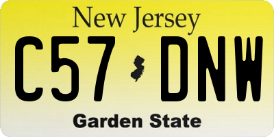 NJ license plate C57DNW