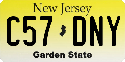 NJ license plate C57DNY