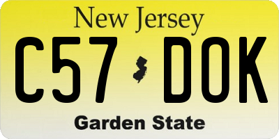 NJ license plate C57DOK