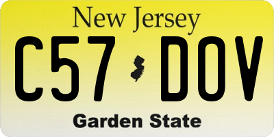 NJ license plate C57DOV