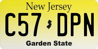 NJ license plate C57DPN