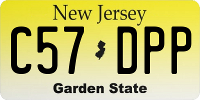 NJ license plate C57DPP