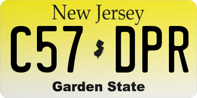 NJ license plate C57DPR