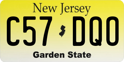 NJ license plate C57DQO