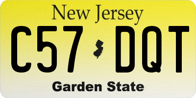 NJ license plate C57DQT