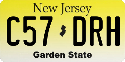 NJ license plate C57DRH