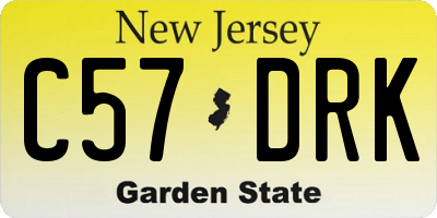 NJ license plate C57DRK