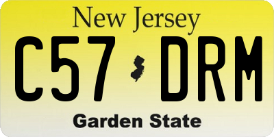 NJ license plate C57DRM