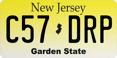 NJ license plate C57DRP