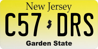 NJ license plate C57DRS