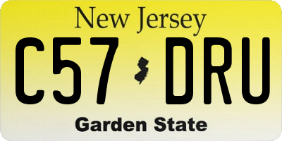 NJ license plate C57DRU