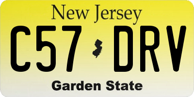 NJ license plate C57DRV