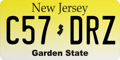 NJ license plate C57DRZ