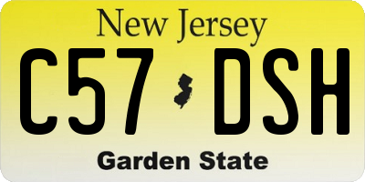 NJ license plate C57DSH