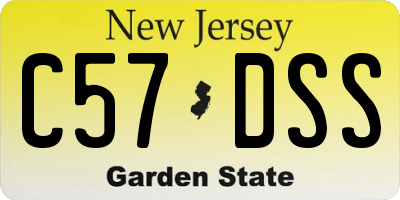 NJ license plate C57DSS