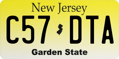 NJ license plate C57DTA