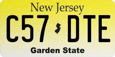 NJ license plate C57DTE
