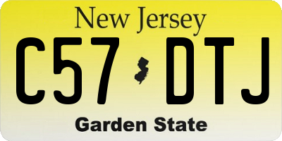 NJ license plate C57DTJ