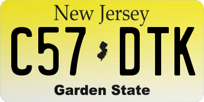 NJ license plate C57DTK